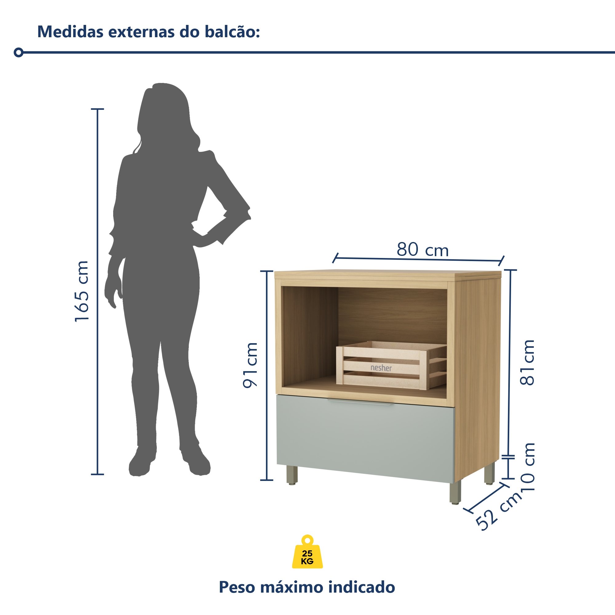 Cozinha 5 Peças 4 Portas 4 Gavetas Ripado Marquesa  100% Mdf - 13