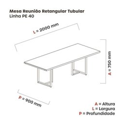 Sala de Reunião PE40 com Mesa, Painel de TV e Prateleira - 2