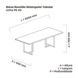 Sala de Reunião PE40 com Mesa, Painel de TV e Prateleira - 6