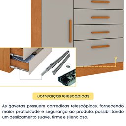 Cômoda 1 Porta 4 Gavetas 104cm Chicago - 8