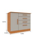 Ver imagem 3 de Cômoda 1 Porta 4 Gavetas 104cm Chicago