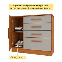 Cômoda 1 Porta 4 Gavetas 104cm Chicago - 6
