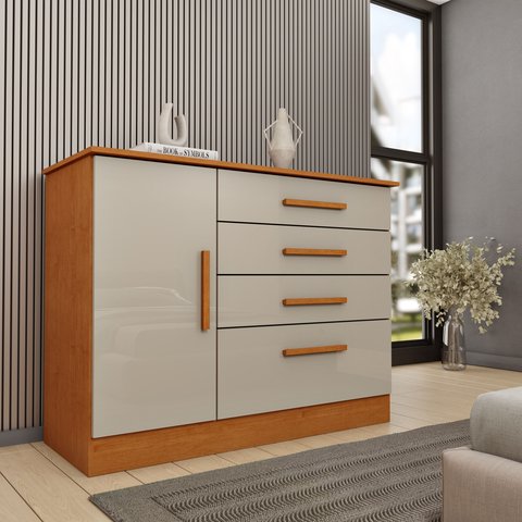 Cômoda 1 Porta 4 Gavetas 104cm Chicago