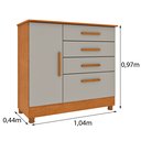Ver imagem 3 de Cômoda 1 Porta 4 Gavetas com pés 104cm Chicago