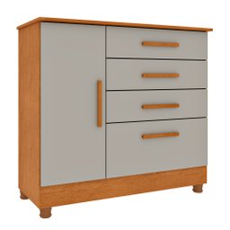 Cômoda 1 Porta 4 Gavetas com pés 104cm Chicago - 2