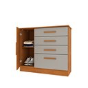 Ver imagem 4 de Cômoda 1 Porta 4 Gavetas com Pés 104cm Chicago