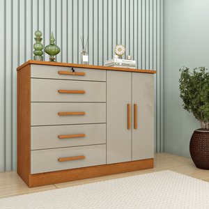 Cômoda 5 Gavetas 2 Portas 136cm Istambul