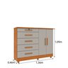 Cômoda 5 Gavetas 2 Portas 136cm Istambul - 3
