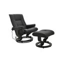 Ver imagem 1 de Poltrona de Massagem Minnesota com Puff em Preto e Marrom Vintage - Rivatti