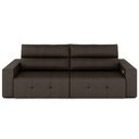 Ver imagem 7 de Sofá Retrátil 4 Lugares 264cm 2 Módulos Nero com USB Couro Marrom G52 - Gran Belo