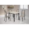 Conjunto Mesa Off White Com 4 Cadeiras Bege Claro Com Prata - 1