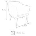 Ver imagem 4 de Kit 2 Poltronas Decorativa Agatha Suede Azul Tifany Pés Madeira Ms Decor