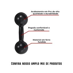 Par de Halter Bola Emborrachado 2kg Peso Treino Academia - 3