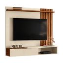 Ver imagem 5 de Home Suspenso Vegas 1,60m Tvs 65'' Nichos Painel Lateral Ripado com Porta Basculante - Perola