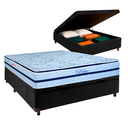 Ver imagem 1 de Conjunto Cama Box Bau Blindado Casal + Colchão Molas Ensacadas Blue Paropas