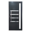 Ver imagem 2 de Porta Pivotante de Alumínio 210 X 100cm com Visor, Friso e Fechadura Digital Linha 30 Direita