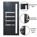 Ver imagem 4 de Porta Pivotante de Alumínio 210 X 100cm com Visor, Friso e Fechadura Digital Linha 30 Direita