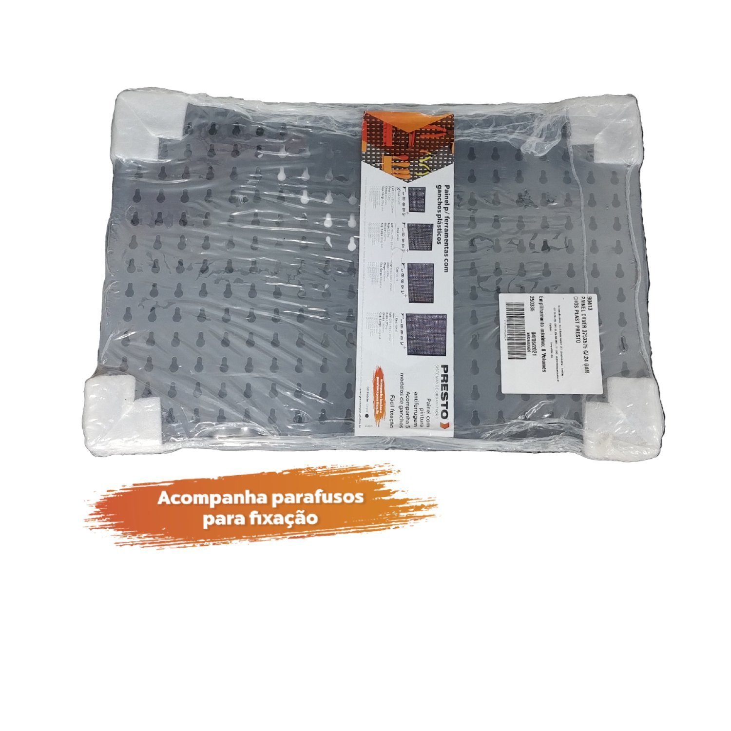 Painel para Ferramentas em aço 725 x 575 mm com 24 Ganchos Plásticos Presto  - 2