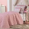 Kit Cobre Leito Girl Solteiro 05 Peças Tecido Percal 180 Fios C/ Almofada - Rosa - 4