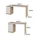 Ver imagem 4 de Mesa Escrivaninha 176,5x78,5cm com 3 Gavetas Mel/Branco BDI98