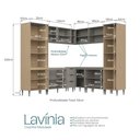 Ver imagem 5 de Cozinha Modulada de Canto Lavinia 16 Portas MDP 8 Pecas Imperial Fume Bege J Carvalho Móveis