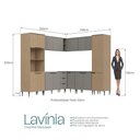 Ver imagem 6 de Cozinha Modulada de Canto Lavinia 16 Portas MDP 8 Pecas Imperial Fume Bege J Carvalho Móveis