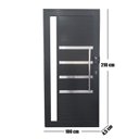 Ver imagem 5 de Porta Pivotante de Alumínio 210 x 100cm com Visor, Friso e Fechadura Digital Linha 30 Esquerda Preto Esquadrias Bergamo