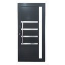 Ver imagem 2 de Porta Pivotante de Alumínio 210 x 100cm com Visor, Friso e Fechadura Digital Linha 30 Esquerda Preto Esquadrias Bergamo