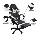 Ver imagem 6 de Kit 2 Cadeiras Gamer Stillus Ergonômica com Apoio para Os Pés - Preta / Branca + E-book