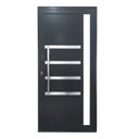 Ver imagem 2 de Porta Pivotante de Alumínio 210 x 120cm com Visor, Friso e Fechadura Digital Linha 30 Direita Preto Esquadrias Bergamo