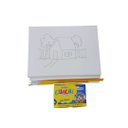 Ver imagem 1 de Kit Pintura Tela Riscada 20x20 ( 3 Telas Riscada+2 Pinceis+ Guache)