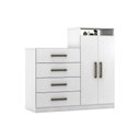 Ver imagem 4 de Cômoda de Quarto Áurea C/ 2 Portas 4 Gavetas e Pés Amendola/off White - Demóbile