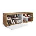 Ver imagem 4 de Sapateira Recamier Porta Basculante com Rodízios Estilo Marrom/Mel/Branco