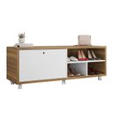 Ver imagem 6 de Sapateira Recamier Porta Basculante com Rodízios Estilo Marrom/Mel/Branco