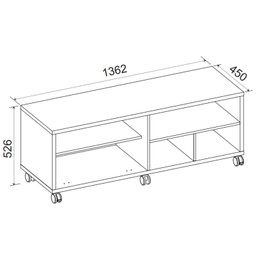 Sapateira Recamier porta basculante com rodízios Estilo - 7