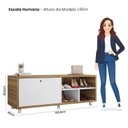 Ver imagem 3 de Sapateira Recamier Porta Basculante com Rodízios Estilo Marrom/Mel/Branco