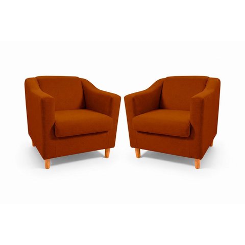 Kit com 2 Poltronas Reforçada e Confortável Tilla Linho