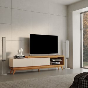 Rack para Tv's até 84 Polegadas Nobre 220cm 2 Gavetas