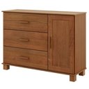 Ver imagem 1 de Comoda 3 Gavetas 1 Porta 117 Cm Madeira Macica Taeda 1139c Castanho Festra