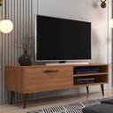 Ver imagem 1 de Rack Retrô para TV até 50 Polegadas 125cm Palito Miami Marrom