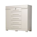 Ver imagem 2 de Cômoda 2 Portas 5 Gavetas 100% MDF 120cm Coleus Espresso Móveis Branco