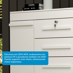 Cômoda 120cm 2 Portas 5 Gavetas 100% Mdf Coleus Espresso Móveis - 7