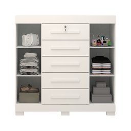 Cômoda 120cm 2 Portas 5 Gavetas 100% Mdf Coleus Espresso Móveis - 3
