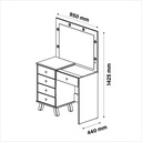Ver imagem 5 de Penteadeira Camarim Mel Off White- Patrimar Móveis