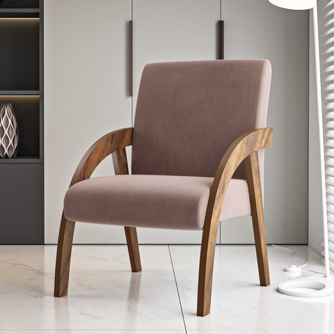 Poltrona Decorativa Veludo Duda Espresso Móveis