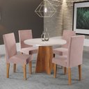 Ver imagem 1 de Conjunto Mesa de Jantar Redonda 90cm Spirit com 4 Cadeiras Rosa/Mel/Blonde