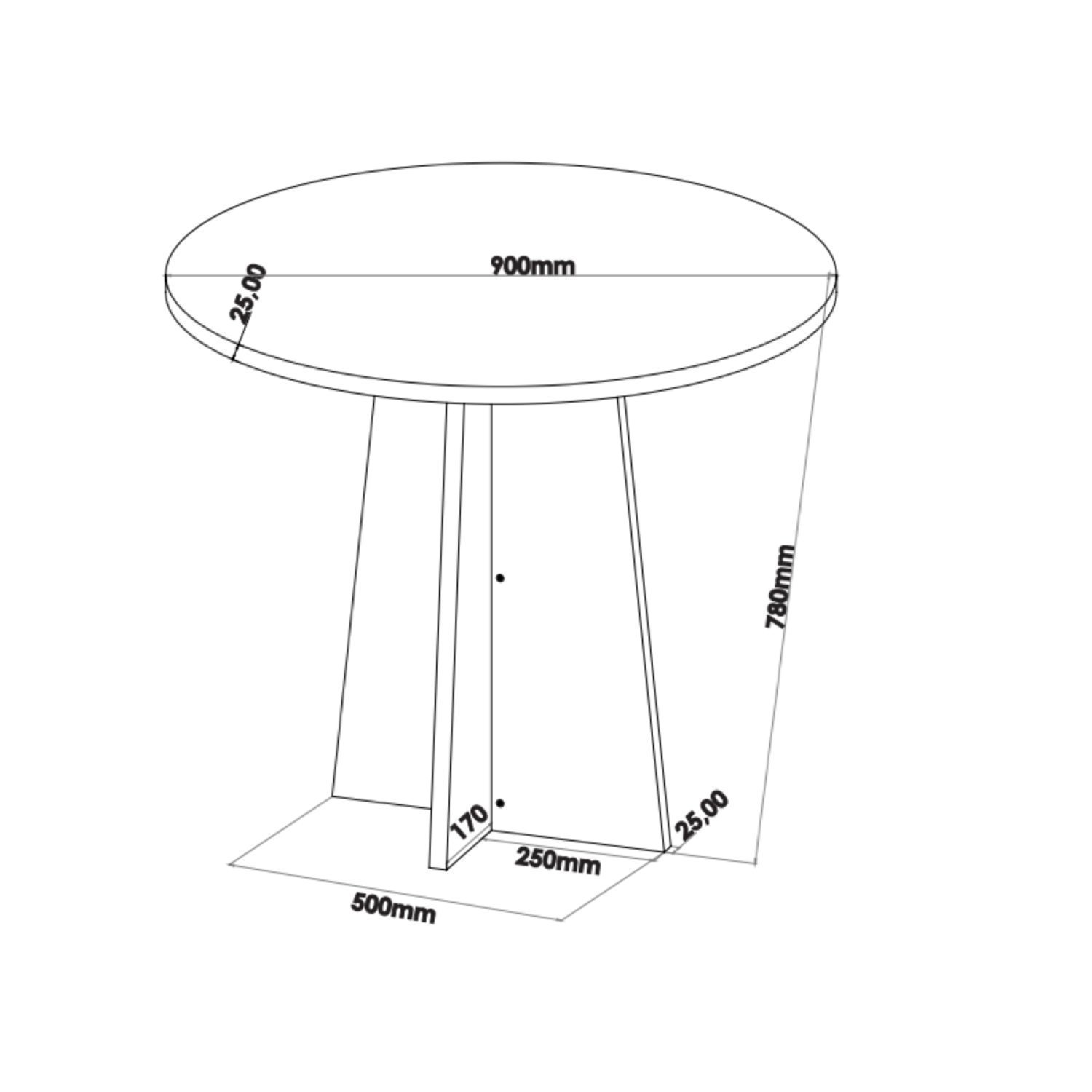 Conjunto Mesa de Jantar Redonda 90cm Spirit com 4 Cadeiras - 3