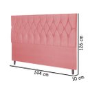 Ver imagem 2 de Cabeceira Estofada Box Casal Encosto para Cama Ram 1500 144x126 Rosa