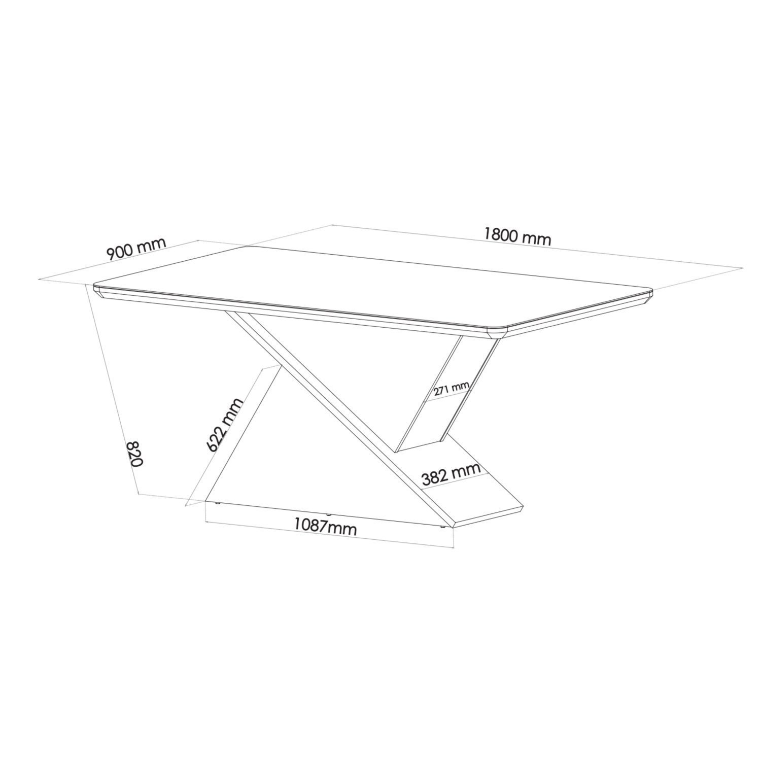 Conjunto Sala de Jantar Mesa Epic Tampo Vidro/mdf com 6 Cadeiras Iza - 3