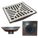 Ver imagem 1 de Ralo Anti Cheiro 20x20 Alumínio Concava Coletor Marrom Saída Baixa para Tubo de 100mm